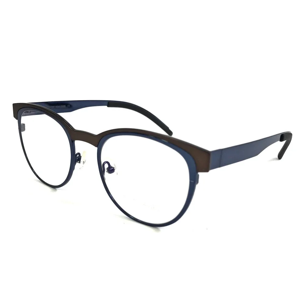 Tom Davies Eyeglasses Frames TD759 Col. 2288 Matte Brown Polished Blue 49-19-140